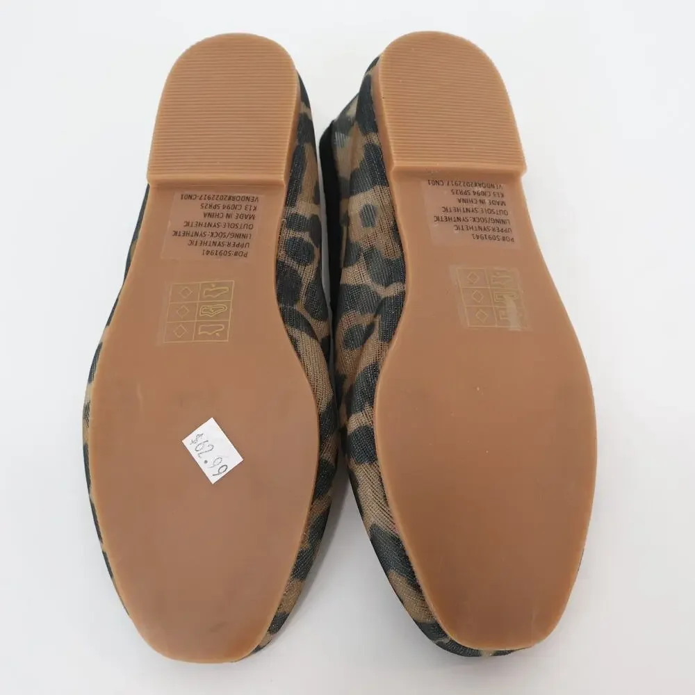 J.Crew Crewcuts Girls Ballet Flats Leopard Print Mesh Size K13 NWOT